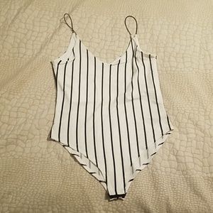 Black white bodysuit gaze sz M
